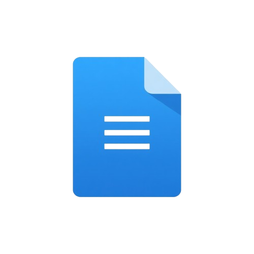 A blue document icon with three white horizontal lines on a plain white background.